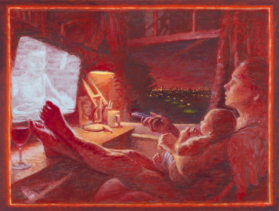 FaceTime, oil on canvas 51 x 67cm © Julian Bell