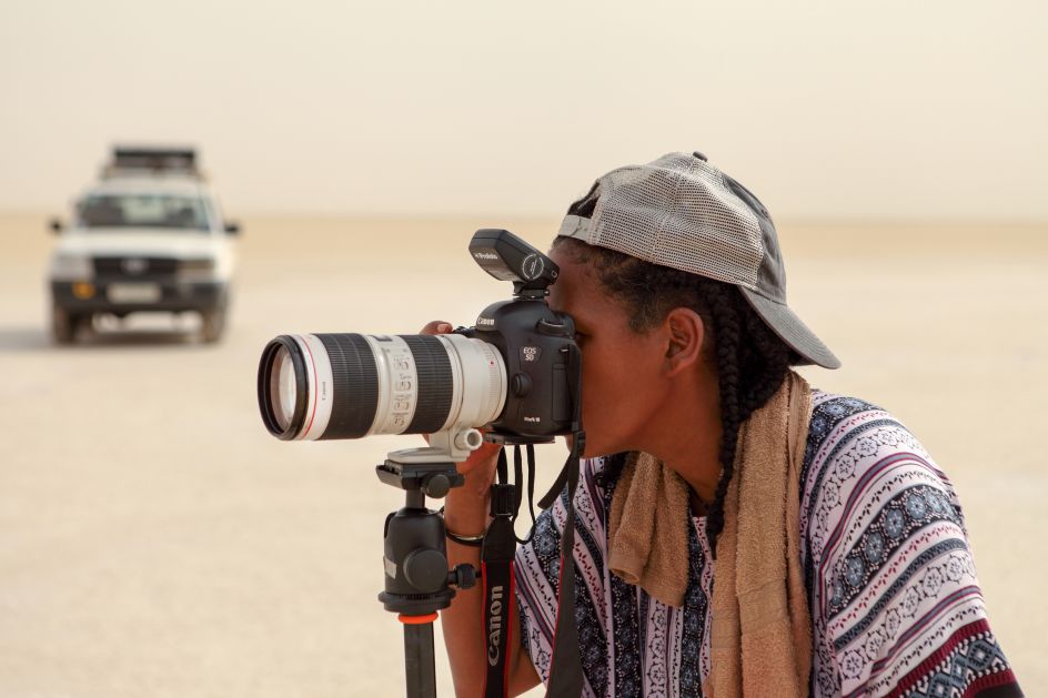 Behind the scenes of Aida Muluneh shoot in Ethiopia, July 2018. Credit: WaterAid/ Neil Wissink