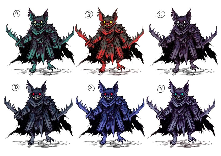 One of Tania's colour palette tests