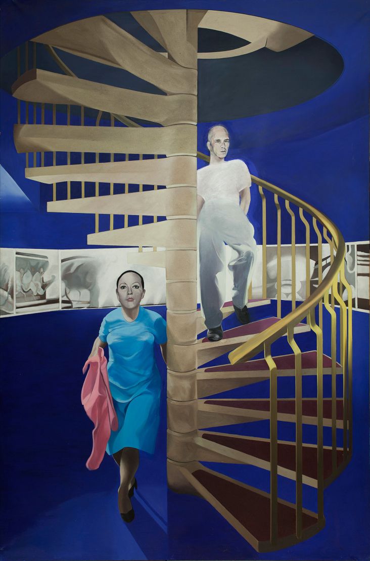 Neil Stokoe, Spiral Staircase with Two Figures