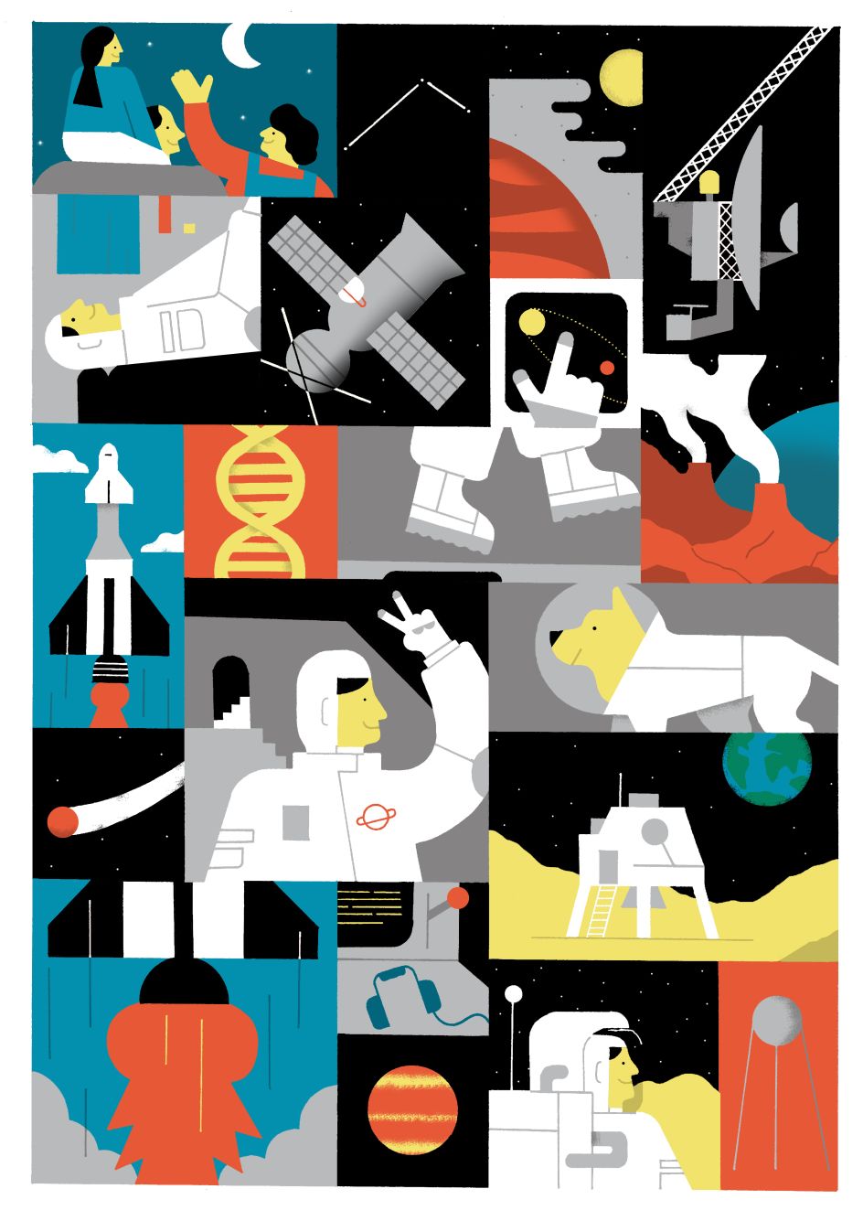 Space Mum Print by Andrew Hulme