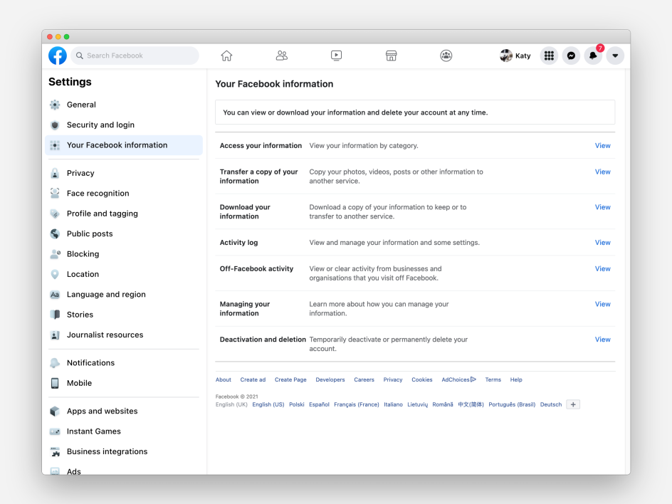 How to delete or deactivate Facebook