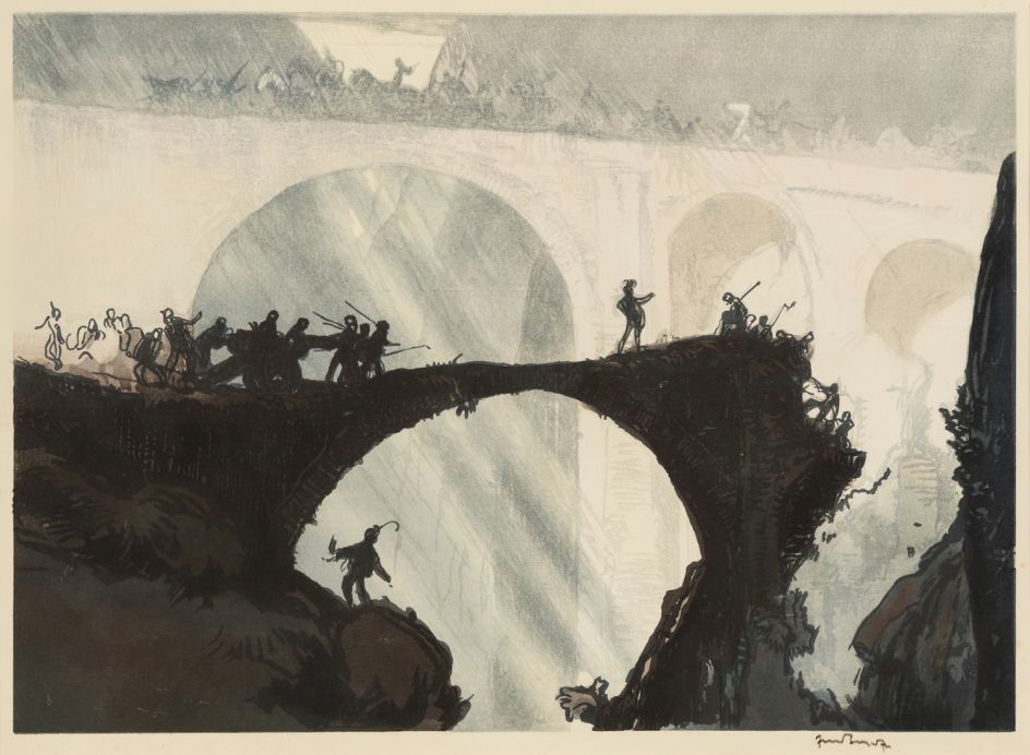 Yoshijiro Urushibara (1888–1953) after Frank Brangwyn RA (1867–1956) Devil’s Bridge, St Gothard’s pass c.1924