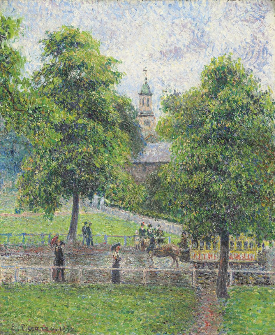 Camille Pissarro (1830 – 1903) Saint Anne’s Church at Kew, London 1892 Oil paint on canvas 548 x 460 mm Private collection