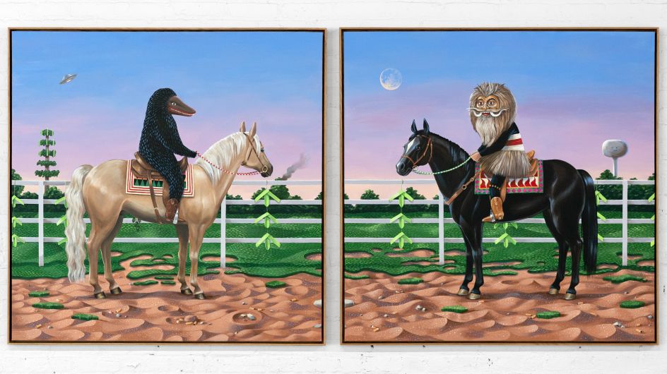 Riders, acrylic on canvas, 2019 © Shyama Golden