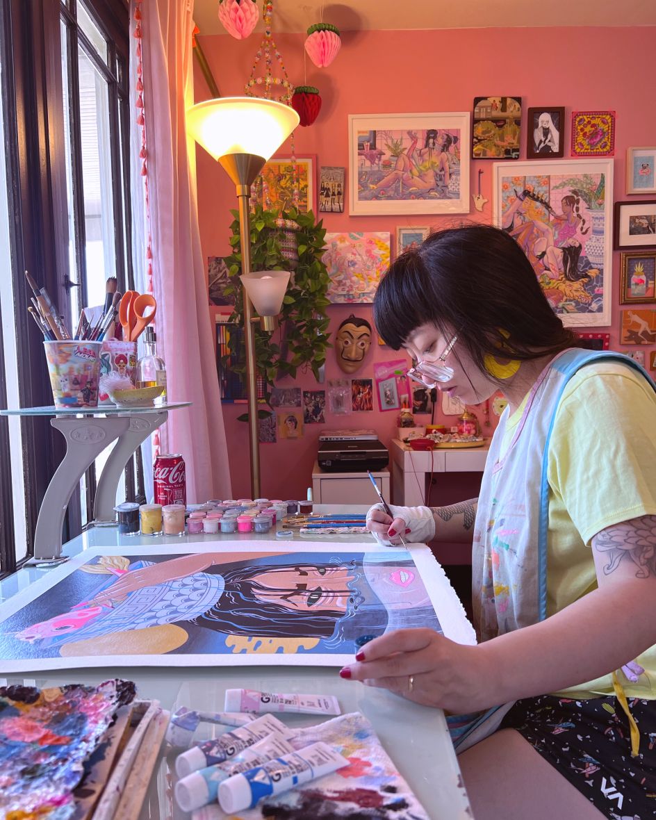 Kristen's training as an illustrator allows her to tell stories in her art
