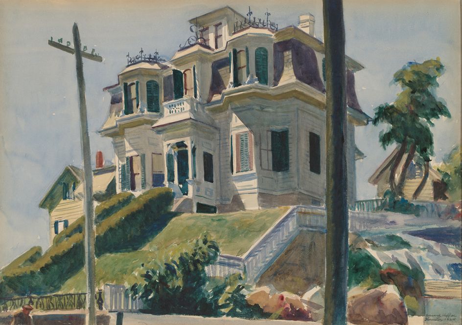 Haskell’s House, 1924. Edward Hopper, American, 1882-1967. Watercolor over graphite on paperboard, 13 1/2 × 19 1/2 inches. National Gallery of Art, Gift of Herbert A. Goldstone, 1996.