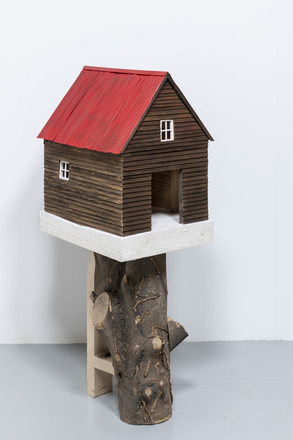 Dallas, 2019 Softwood, Brass, Plaster, Paint and Tree Stump 135 x 43 x 59cm