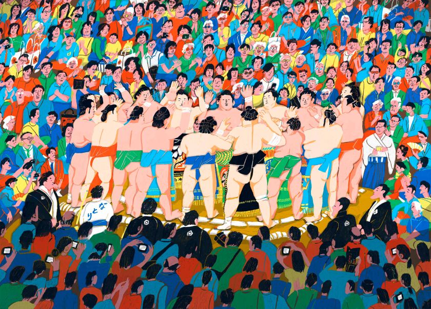 Yuki Uebo’s crowded illustrations are inspired by the hustle and bustle of Tokyo life