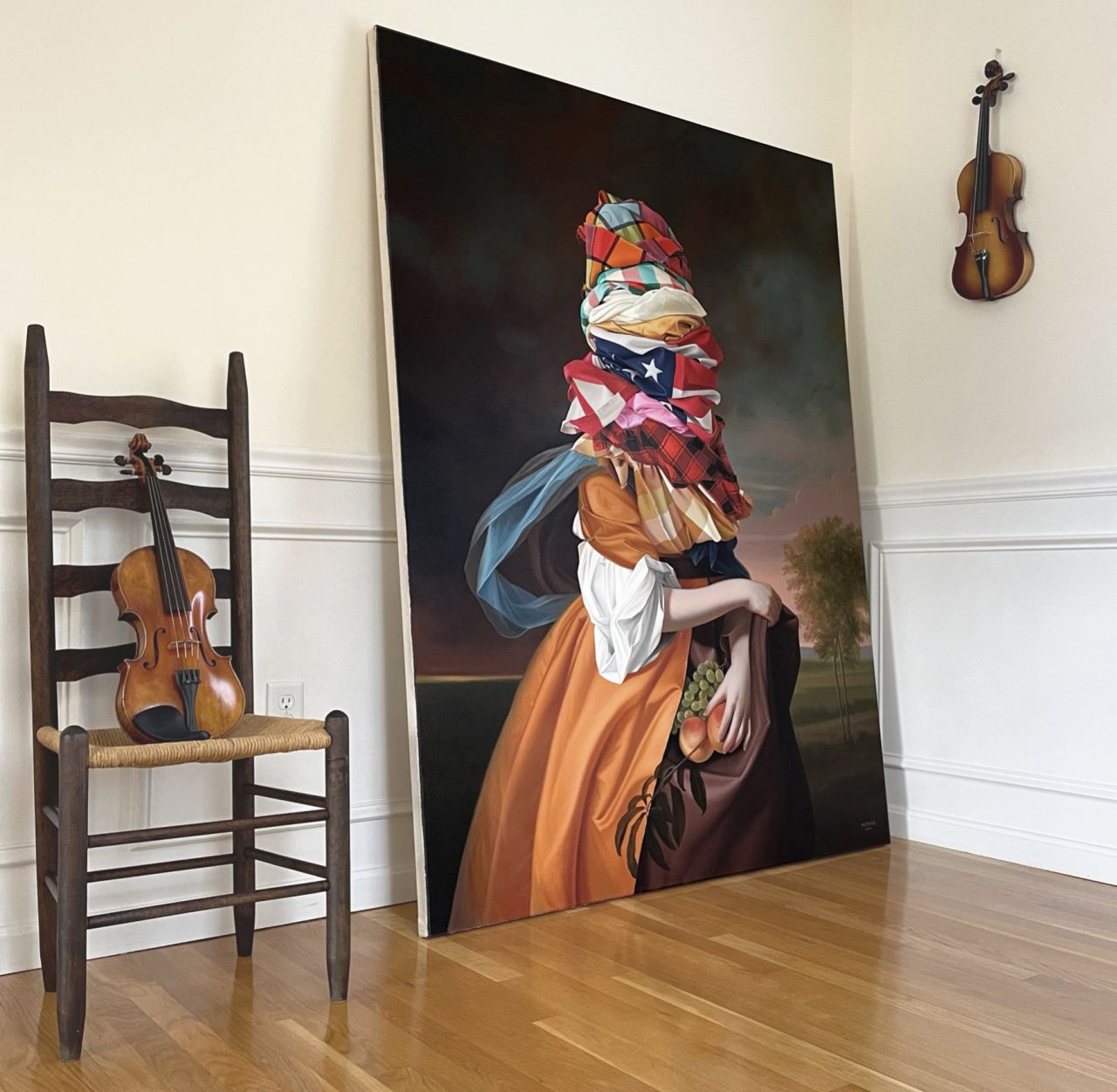 American Portrait I: Elizabeth Murray (after Copley) in situ © Shawn Huckins