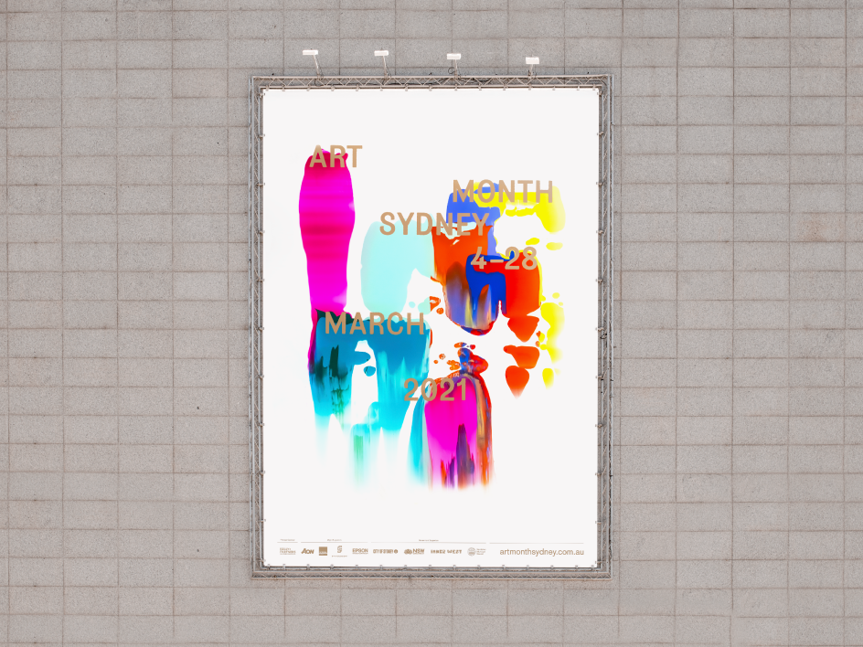 Art Month Sydney 2021 Billboard design | Direction, Design, Screen printing: Megan Perkins