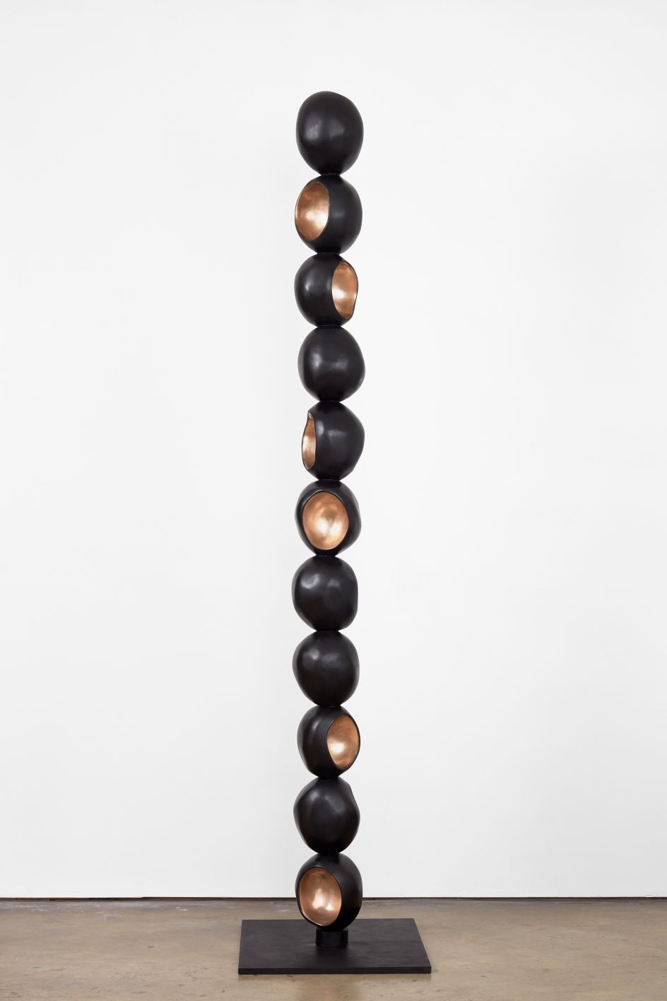 Eva Rothschild Bright Eyes, 2017 Patinated bronze, 281.5 x 23 x 23 cm, 110 7/8 x 9 1/8 x 9 1/8 ins, Copyright the artist, courtesy Stuart Shave/Modern Art, London