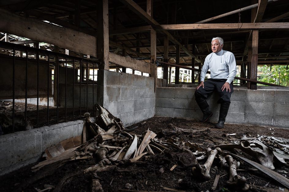 Naoto Matsumura, who is one of the few to stay in the area