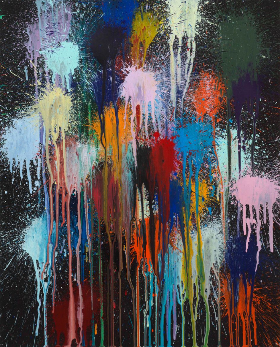 Ian Davenport Splat Attack no.1 2017 acrylic on paper 63 x 50 cm