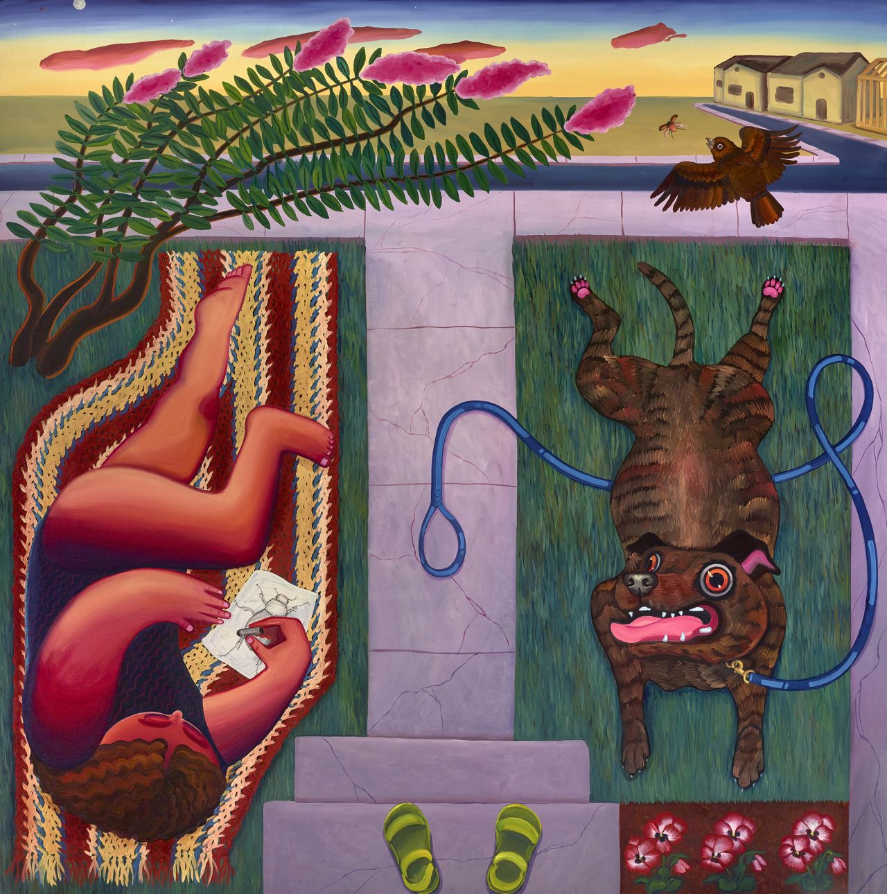 Front Yard with Crepe Myrtle, 2022. Image courtesy the artist, Library Street Collective, Detroit; and albertz benda, New York and Los Angeles. Photo by Thomas Dubrock