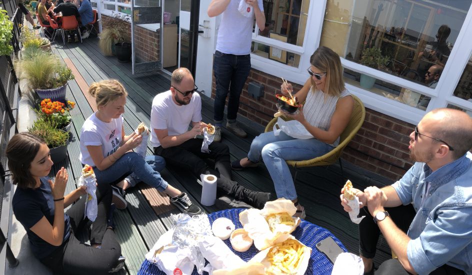 Enjoying lunch together at Nomad