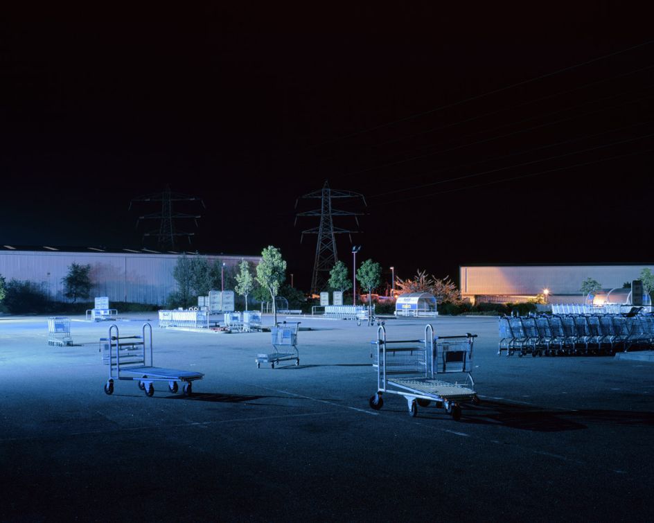 'Trolleys in empty car park, CR0', William Eckersley © William Eckersley