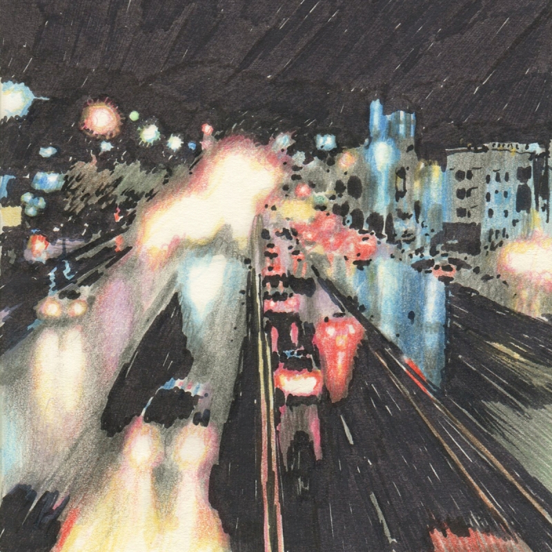 Stunning illustrations of a city at night could be mistaken for