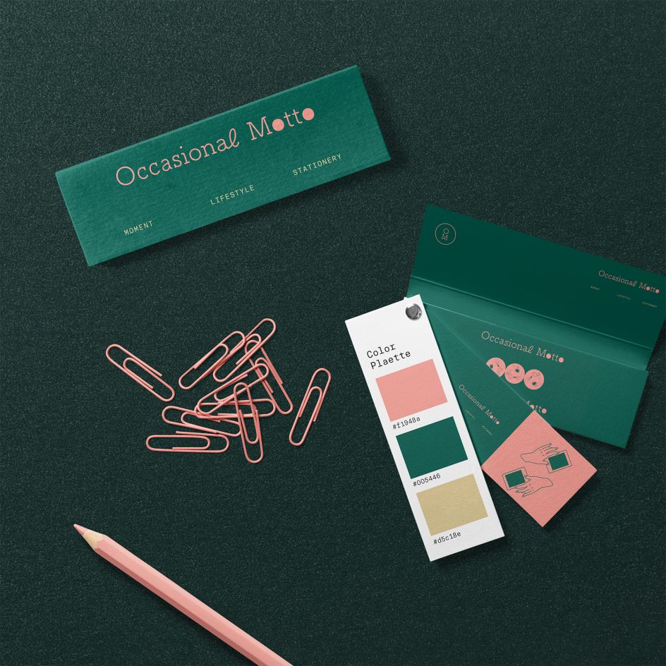 Occasional Motto Visual Identity by Zhenqi Ji. Winner in the Graphics and Visual Communication Design Category, 2019-2020.