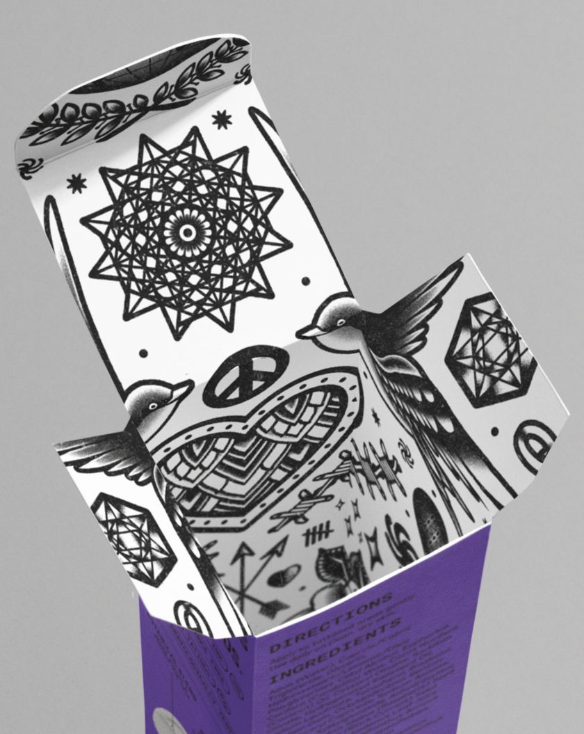 Robot Food primes tattoo skincare brand Stories & Ink for traditional retail markets with new 'inklusive' packaging