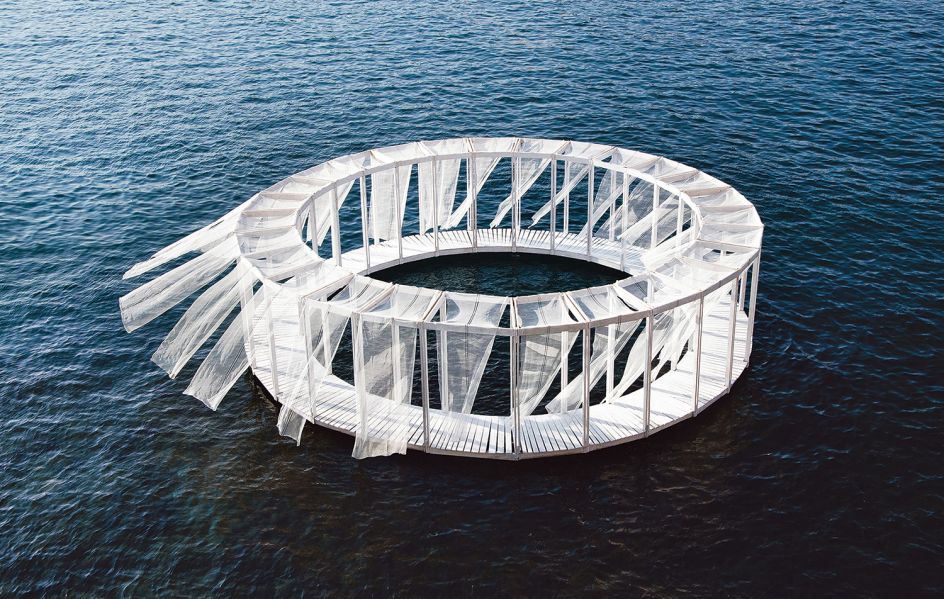 Antiroom II, Elena Chiavi, Ahmad el Mad, Matteo Goldoni, Malta, 2015. Wood panels, mesh curtains. Picture credit: Ahmad El Mad