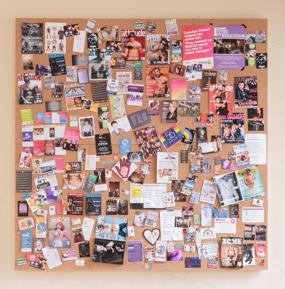 Hannah Quinlan & Rosie Hastings: The Scarcity of Liberty #2 2016 Cork board mounted on wooden frame, magazine pages, pins. Courtesy the artists and Arcadia Missa