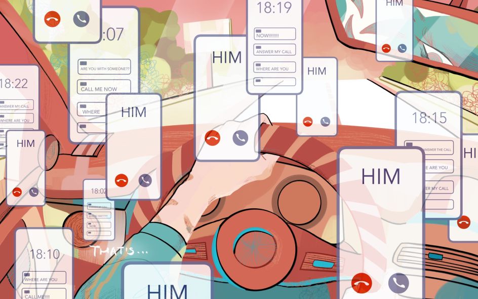 ...and his messages haunt her wherever she goes