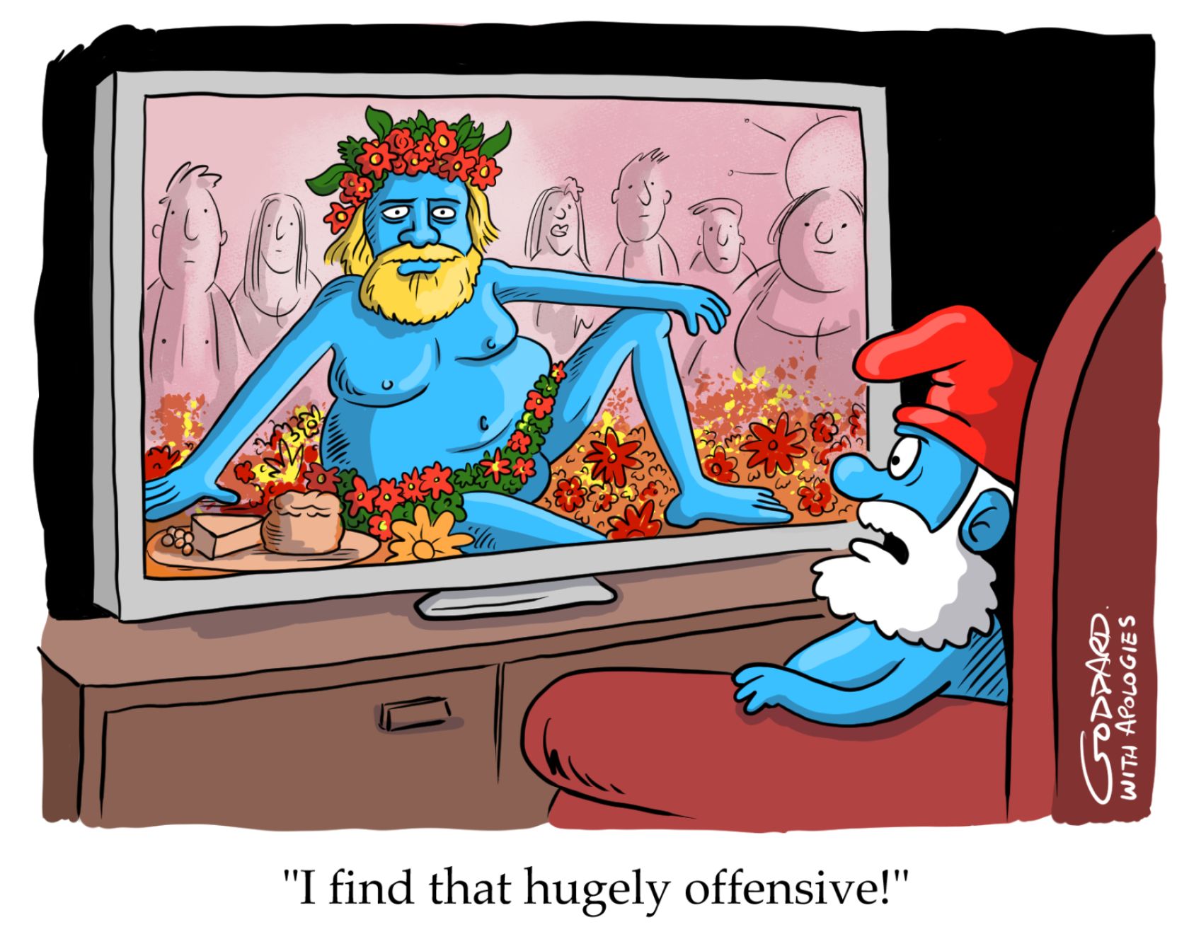 Papa Smurf Offended © Clive Goddard