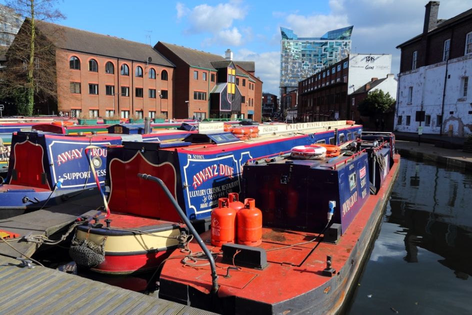 Narrowboats on Birmingham's canals. Image Credit: Tupungato/[Shutterstock](http://www.shutterstock.com/)