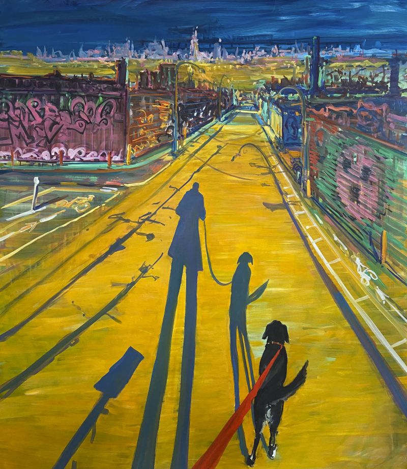 Quiet City: Paintings by Deborah Brown of dog walks on the empty