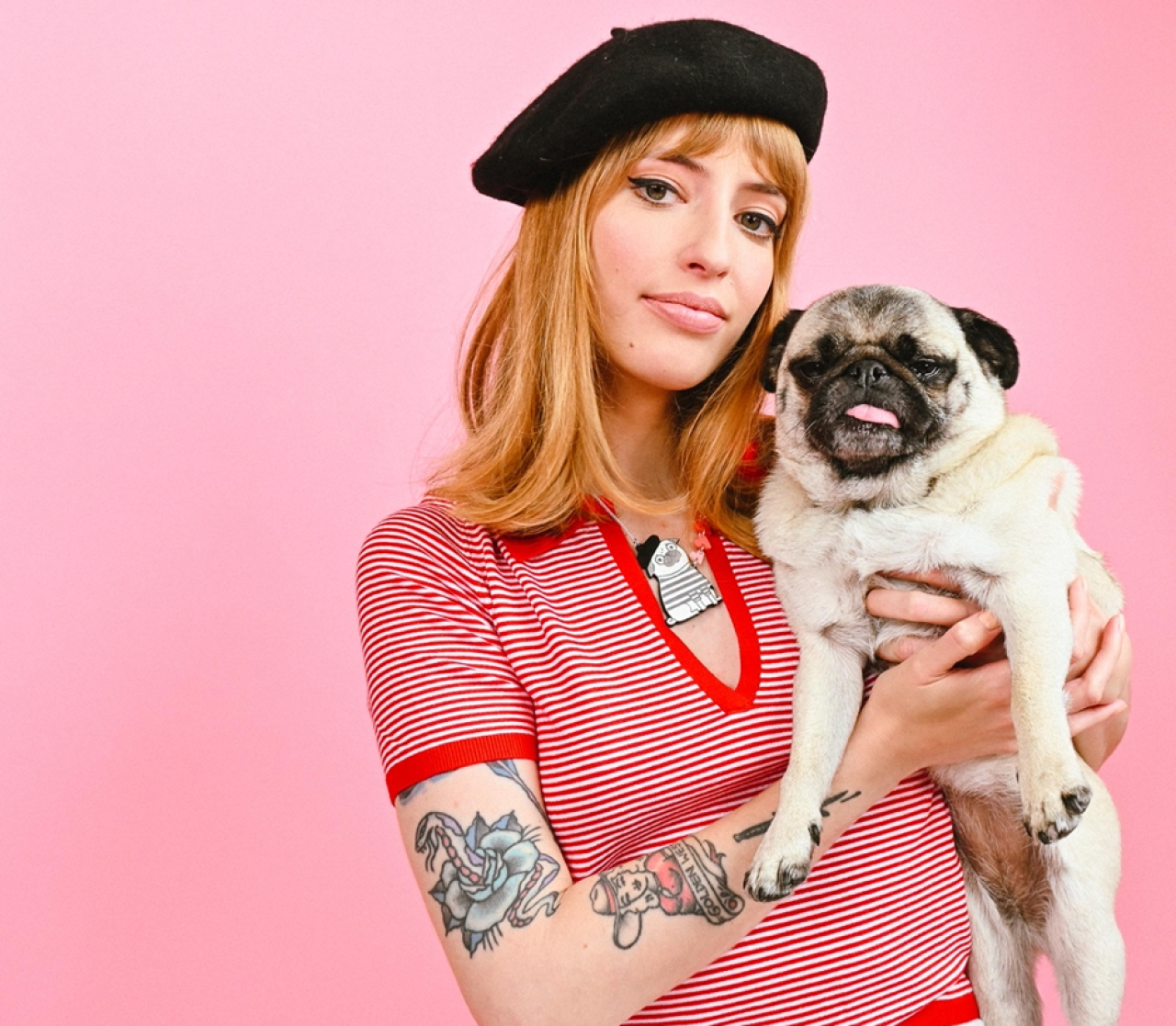 Pardon My Frenchie necklace © Gemma Correll X Tatty Devine