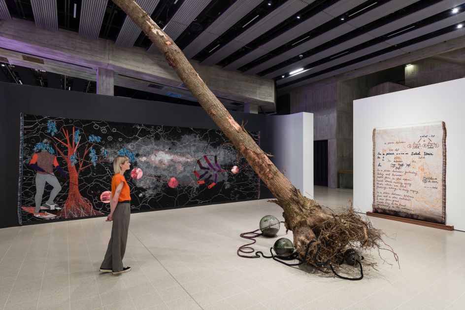 Installation view of Otobong Nkanga, Dear Earth – Art and Hope in a Time of Crisis. Photo: Mark Blower. Courtesy the Hayward Gallery