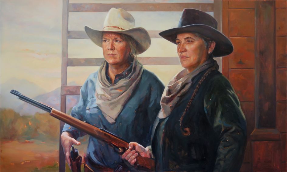 Felice House, Karan and Nanc in Open Range, 2015. Oil on canvas.
