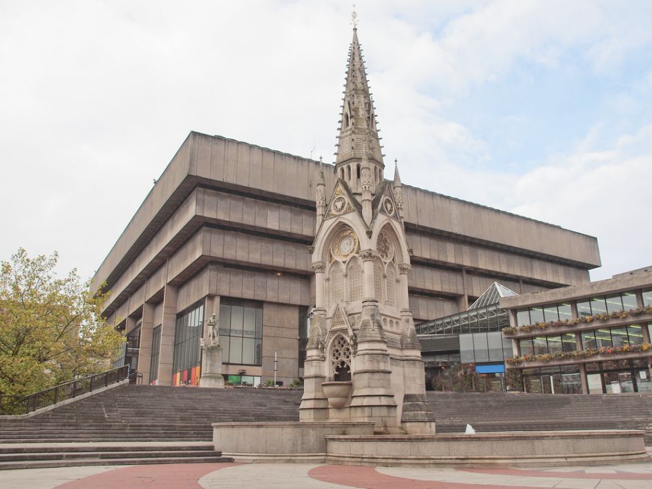 In the background is Birmingham's now-closed brutalist Central Library Image Credit: [Shutterstock](http://www.shutterstock.com/)