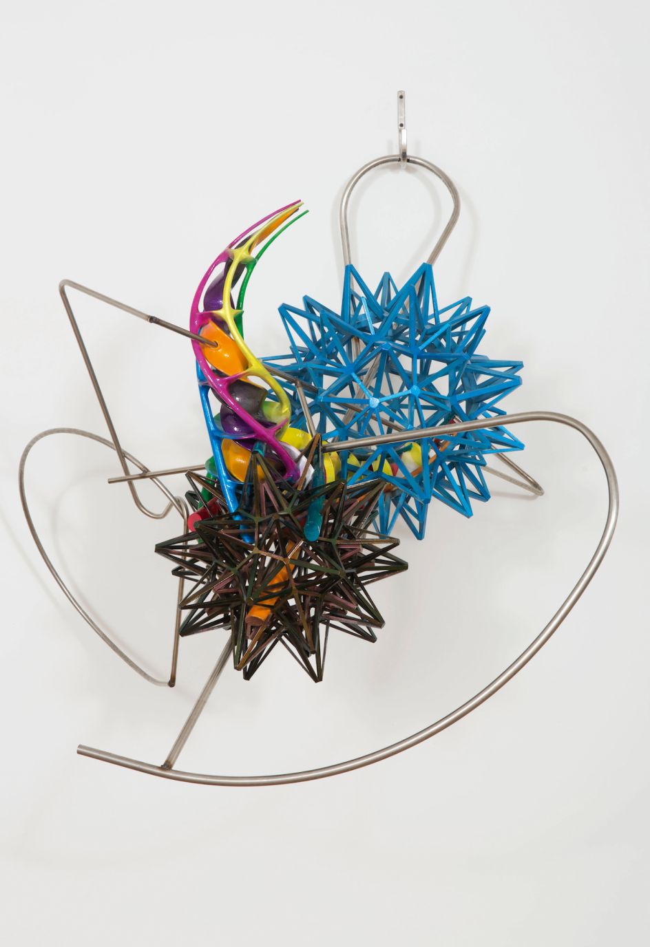 Frank Stella, Scarlatti K series: K.432, 2013, painted ABS RTP and metal, 150 x 142 x 132 cm. Picture credit: artwork © Frank Stella (page 101)