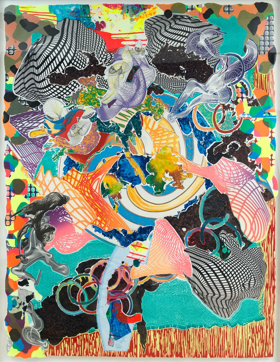Frank Stella, American, born 1936. Juam, 1997. Relief, etching, aquatint, lithograph, screenprint, woodcut, and engraving on white TGL handmade, hand- colored paper. Two sheets (irregularly shaped and overlapping): 201.9 × 156.2 cm. Collection of Preston H. Haskell, Class of 1960 / © 2017 Frank Stella / Artists Rights Society (ARS), New York