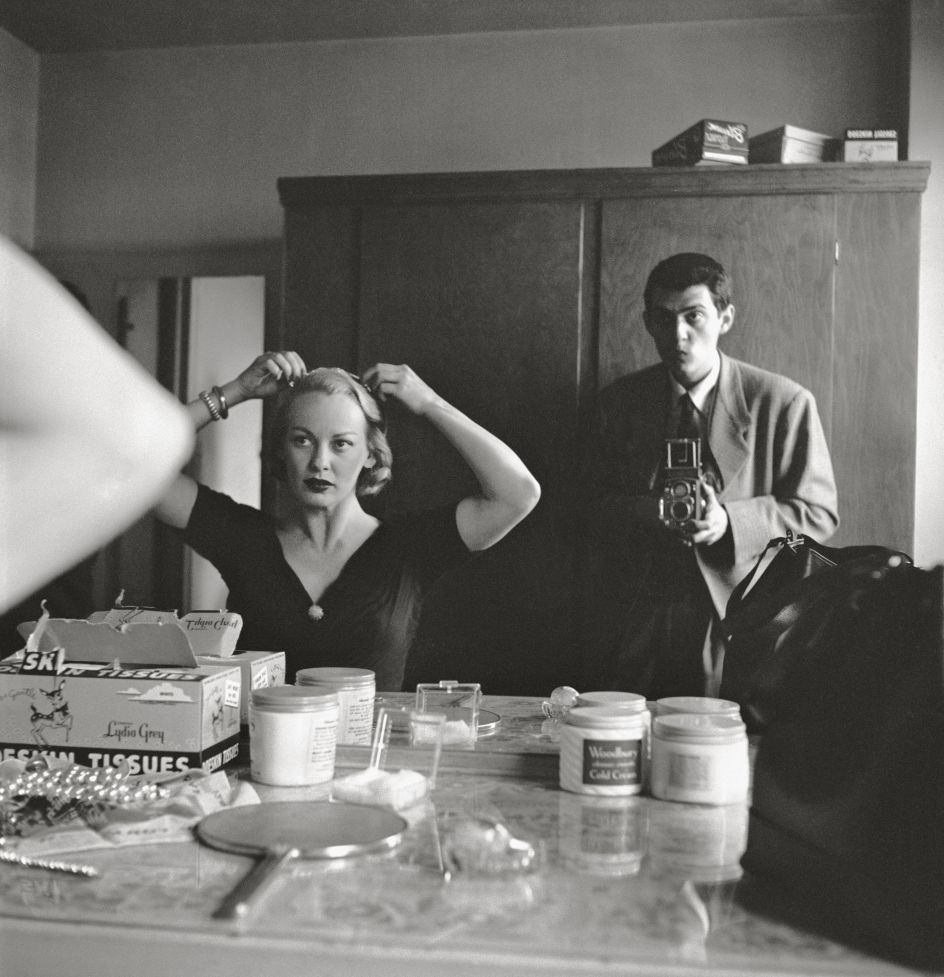 Stanley Kubrick, Stanley Kubrick with Faye Emerson from “Faye Emerson: Young Lady in a Hurry,” 1950. Copyright: © SK Film Archives/Museum of the City of New York