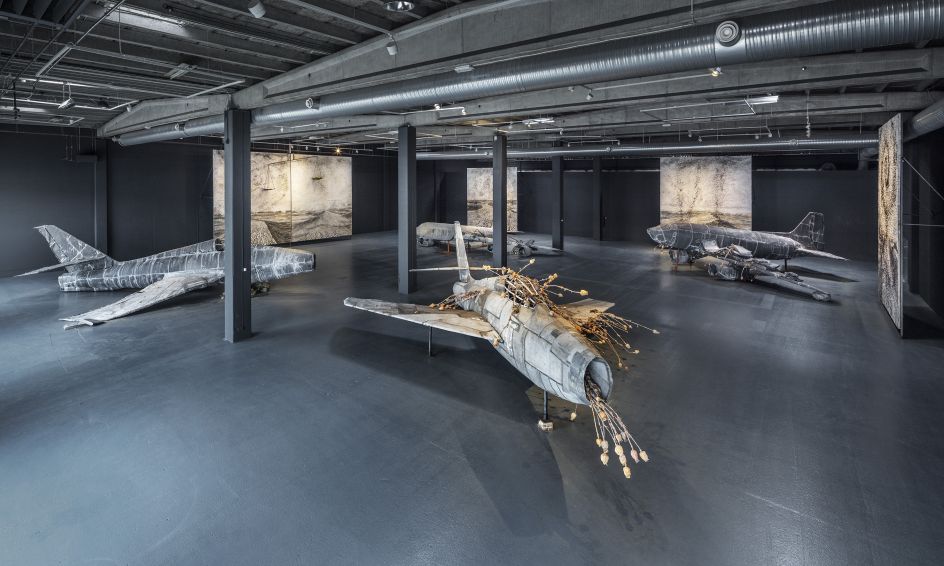 Anselm Kiefer. For Louis-Ferdinand Céline: Voyage au bout de la nuit. Installation shot, Copenhagen Contemporary 2016. Photo: Anders Sune Berg