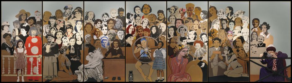 Jann Haworth and Liberty Blake, Work in Progress, 2016 (ongoing), vinyl, Photography credit: Alex Johnstone © Courtesy of the artist