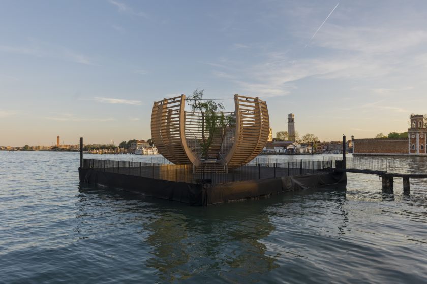Klaus Littmann's stunning ark-like sculpture turns a single tree into a piece of art