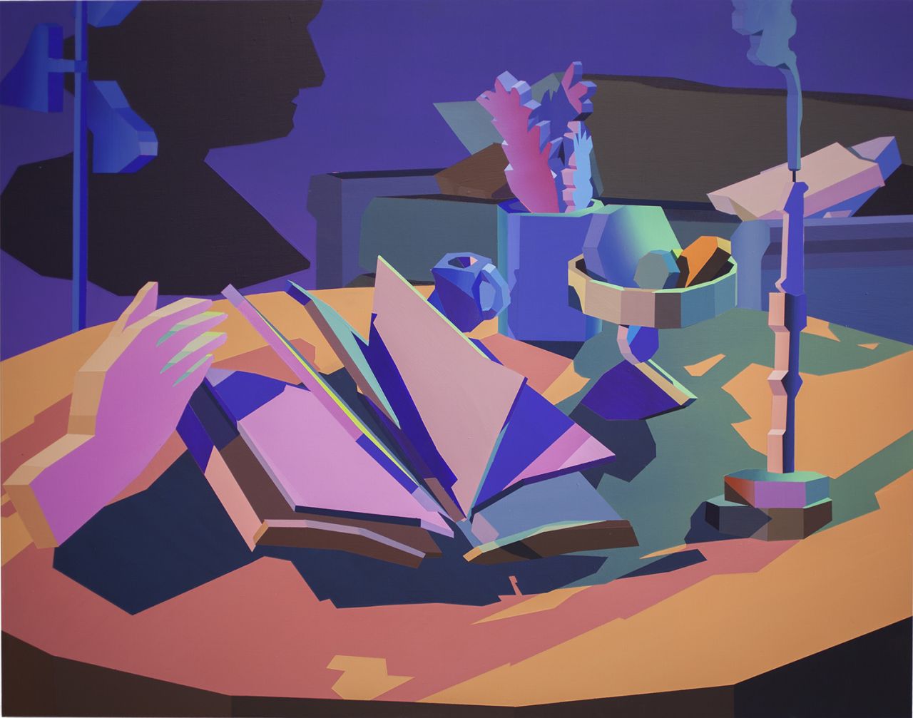 Constructed Objects on a Flat Plane II, 2017 Acrylic on Panel 23 x 30.5 in Courtesy of the artist and VICTORI + MO