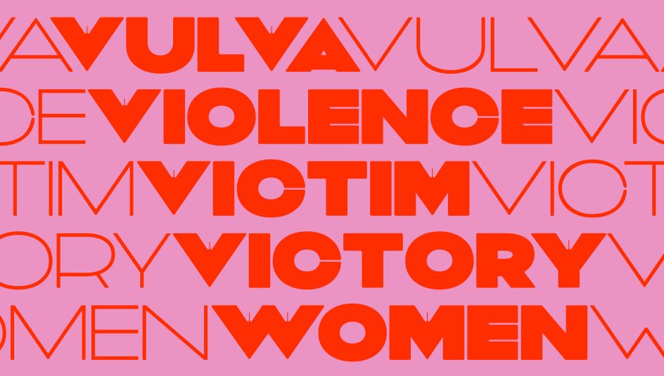 Vulva Variable, an experimental typeface using variable font technology and negative space to reveal the often invisible aspects of feminist discourse