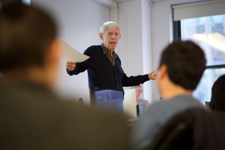 Image courtesy of Shillington: Bob Gill, guest speaking at Shillington in New York, January 2016