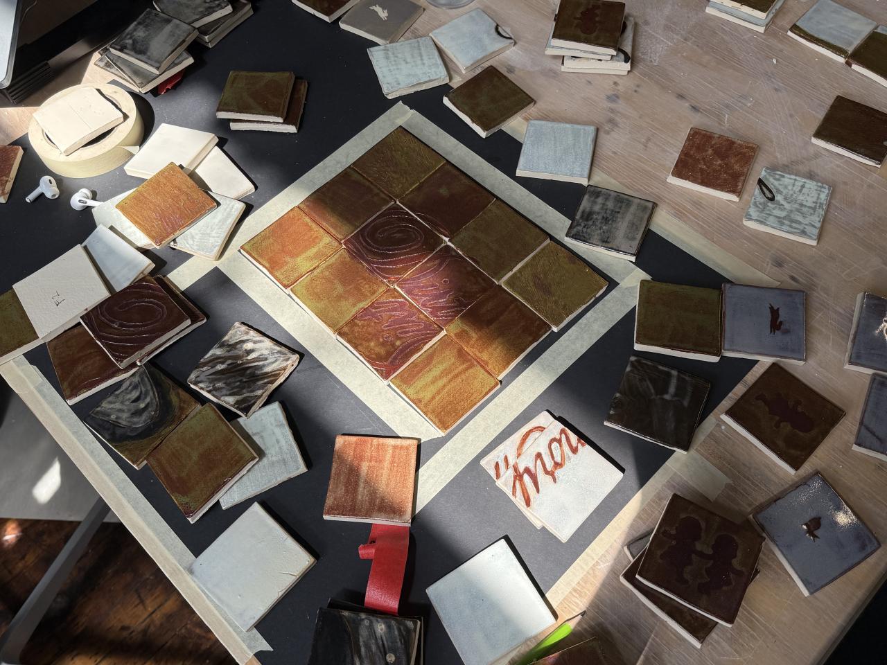 Julia Fernandez hand-painted 300 ceramic tiles to make a music