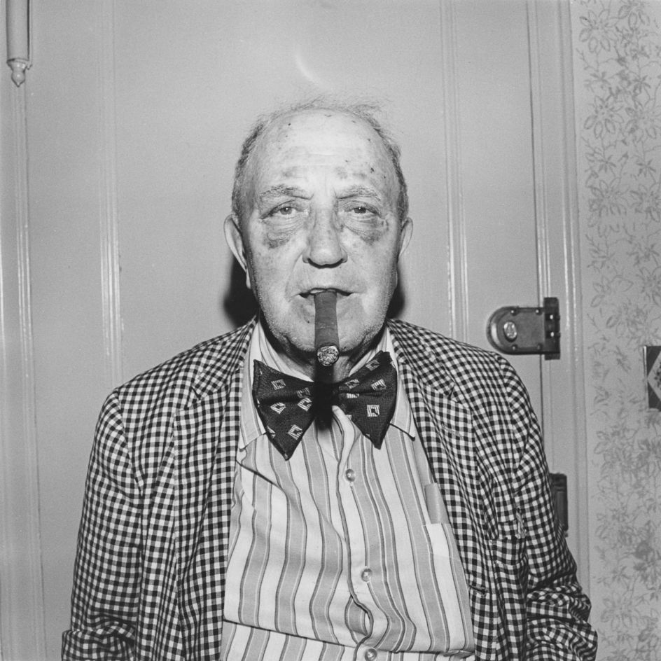 Mr Katz (after he was mugged by two kids who found him dozing in front of his TV in his living room), NY, 1978 © Meryl Meisler