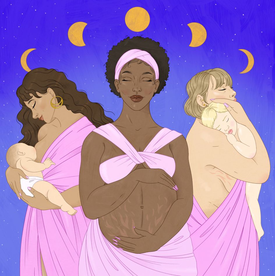 This illustration, Mother Magic, went on to appear in Natural Parent Magazine