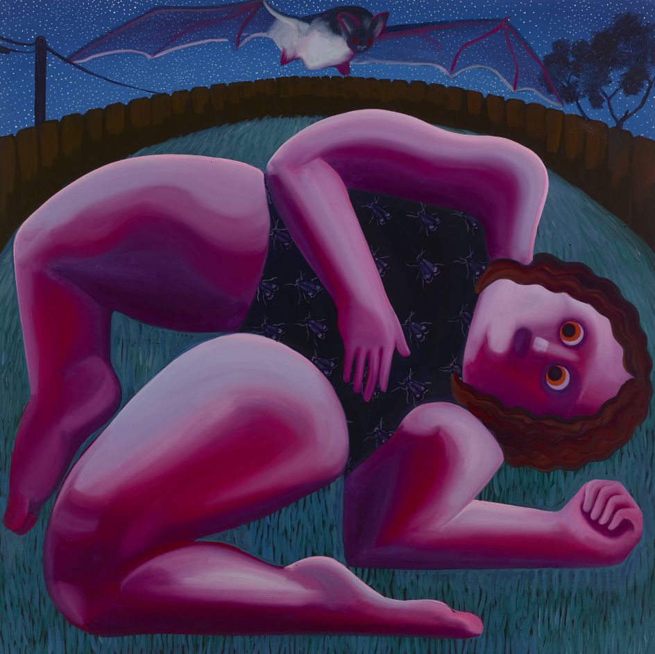 Lying in Grass at Night, 2022. Image courtesy the artist, Library Street Collective, Detroit; and albertz benda, New York and Los Angeles. Photo by Thomas Dubrock