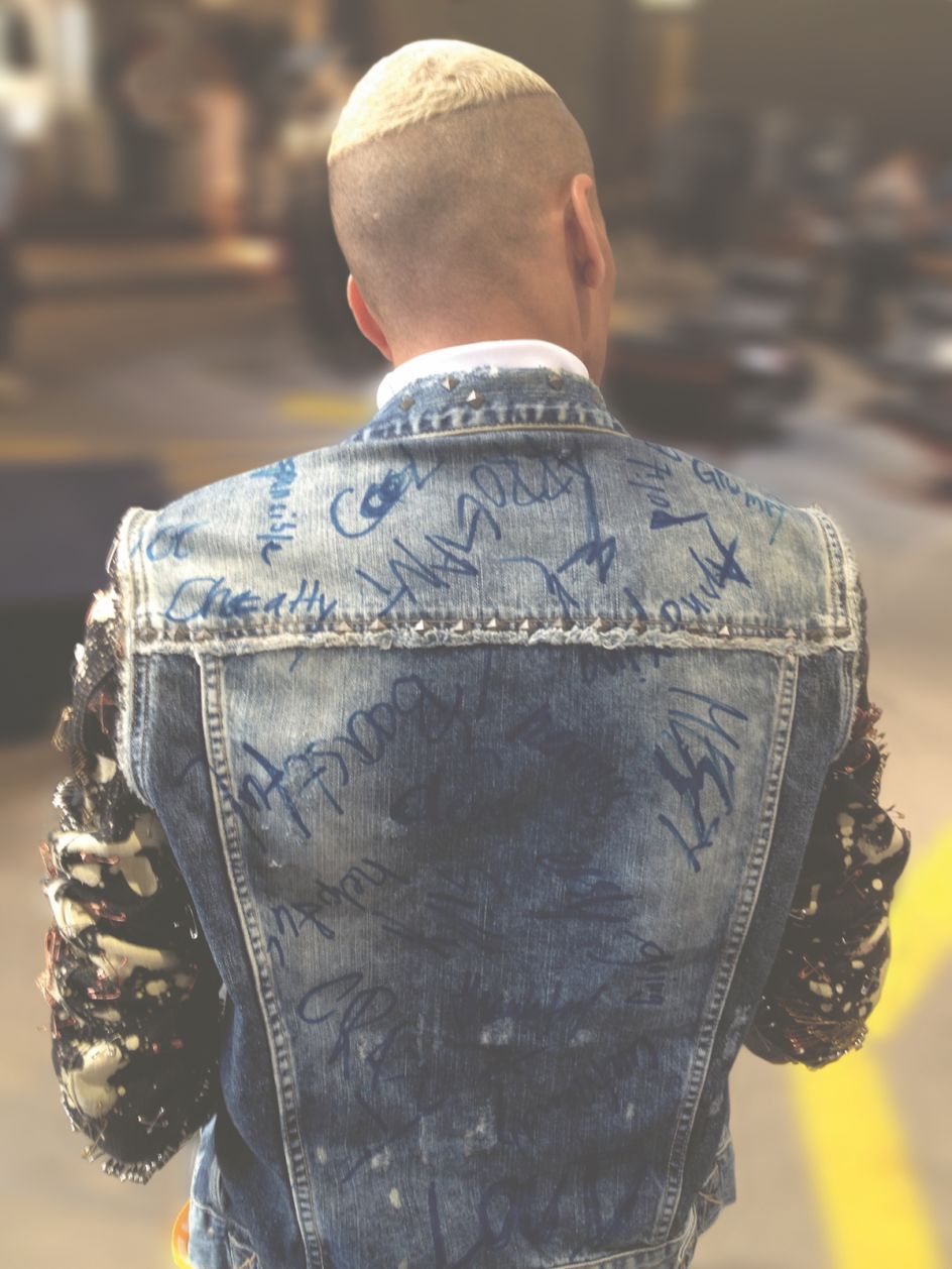‘Peroxide hair and a custom denim jacket at the Bread & Butter Berlin trade show, 2014’ © King ADZ