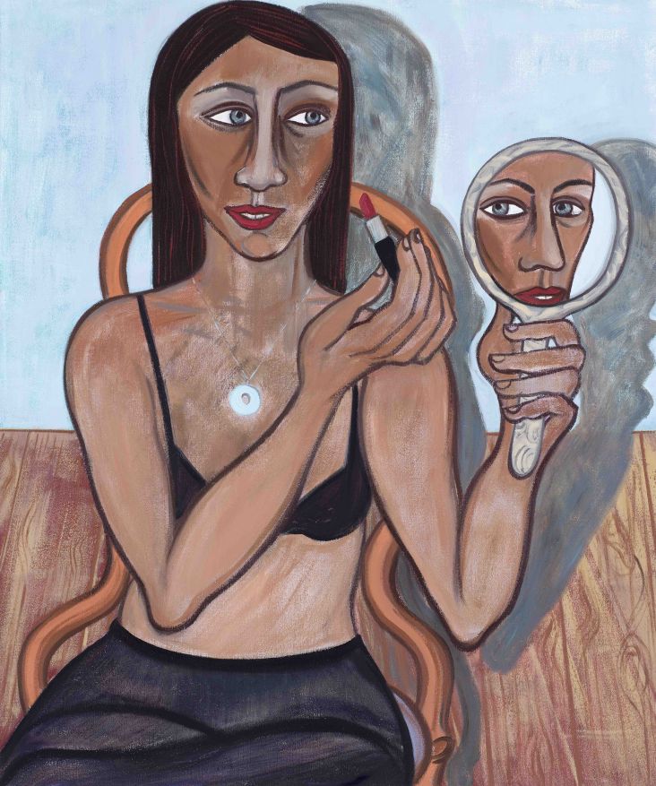 Eileen Cooper, 'Lipstick', 2019, oil on canvas, 36 × 30 in (92 × 76 cm). All images courtesy of the artist and galley. Via CB submission.