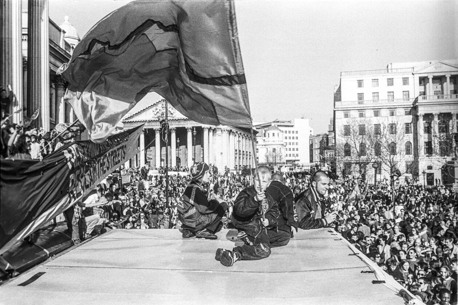 Matthew Smith Reclaim The Streets at Trafalgar Sq May (1997) Photograph © Matthew Smith, 1997 Image courtesy of Saatchi Gallery, London